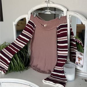 Alterd States Samantha Waffle Knit Long Sleeve Top.